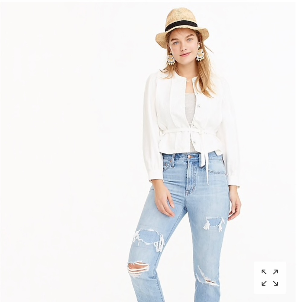 J Crew Linen Embroidered Jacket - Picture 2 of 7
